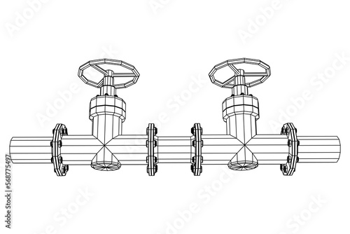 Oil pipeline with valve business concept