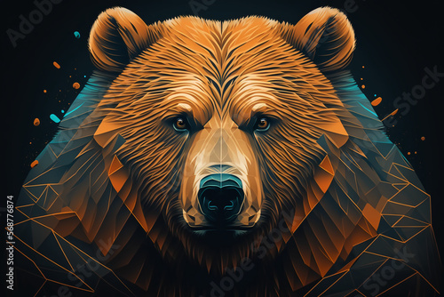 Kodiak bear wallpaper. Generative AI. photo