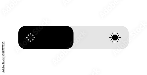 Brightness control icon. Brightness mockup. Screen brightness and contrast level settings icon. Night or day mode. Vector illustration.
