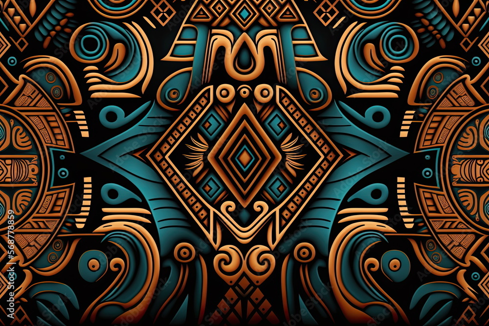 textile repeat pattern of tribal seamless pattern, silk texture, Made by AI,Artificial intelligence textile repeat pattern of tribal seamless pattern, silk texture, Made by AI,Artificial intelligence