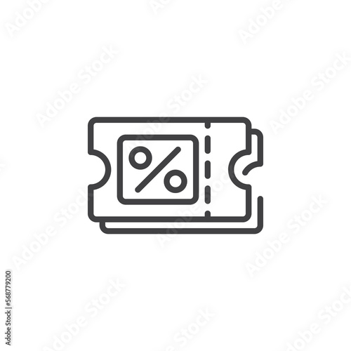 Discount coupon line icon