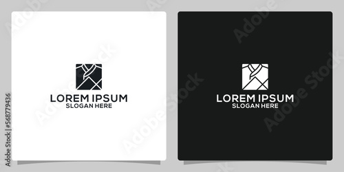 Chef uniform icon. Chefs jacket linear logo on black and white background