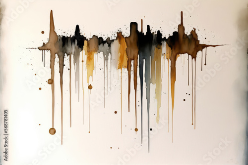 Generative AI illustration of abstract watercolour drips painting style background