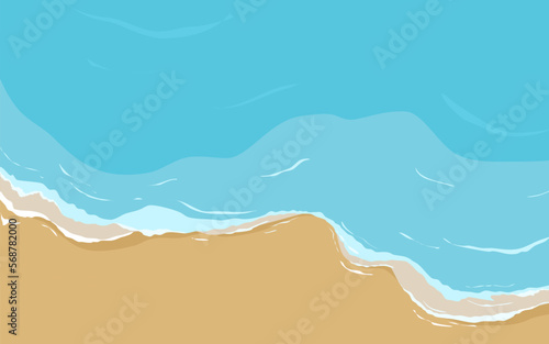blue beach illustration for summer holiday design
