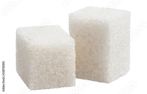 White sugar cubes cut out