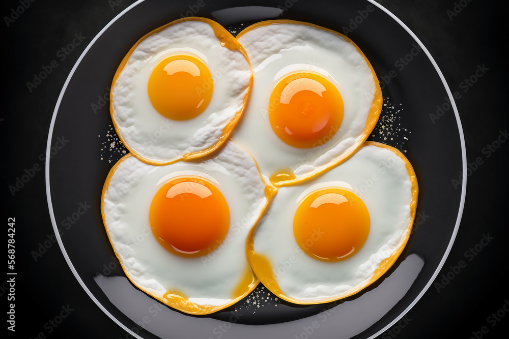 Sunny-Side Up Fried Eggs. Generative AI. Sunny-Side Up Fried Eggs. Generative AI.