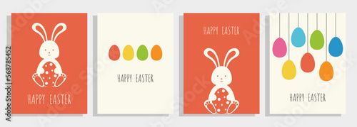 Happy Easter greeting cards collection.