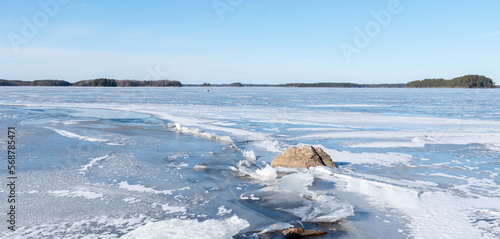 Bild auf Leinwand Abstract background of ice in a frosen lake