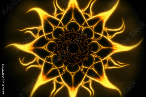 Solar plexus or Manipura chakra concept. Generative AI. photo