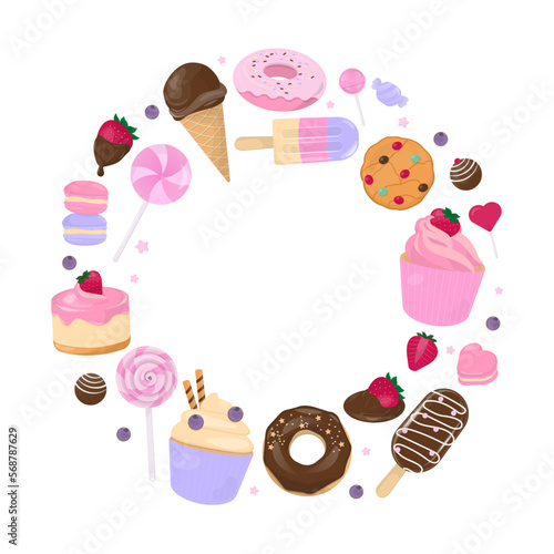 Pasel dessert and sweets banner