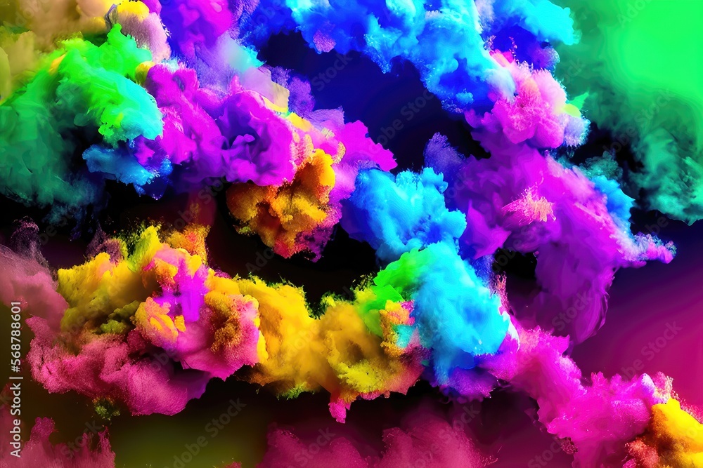 Paint Particles Splashing A Vibrant and Colourful Closeup Background...