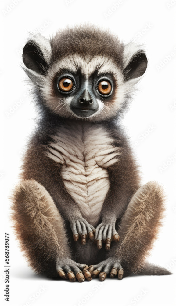 Fototapeta premium little lemur cute children illustration. isolated. illustration of the character.