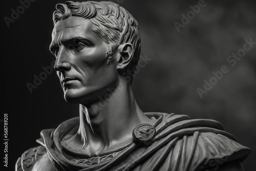 Julius Caesar, politician and soldier of the Roman Empire. Generative AI.
