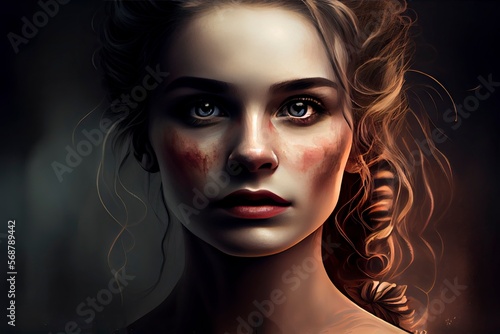 Wallpaper Mural A painting of a portrait of a strong woman, Generative AI   Torontodigital.ca