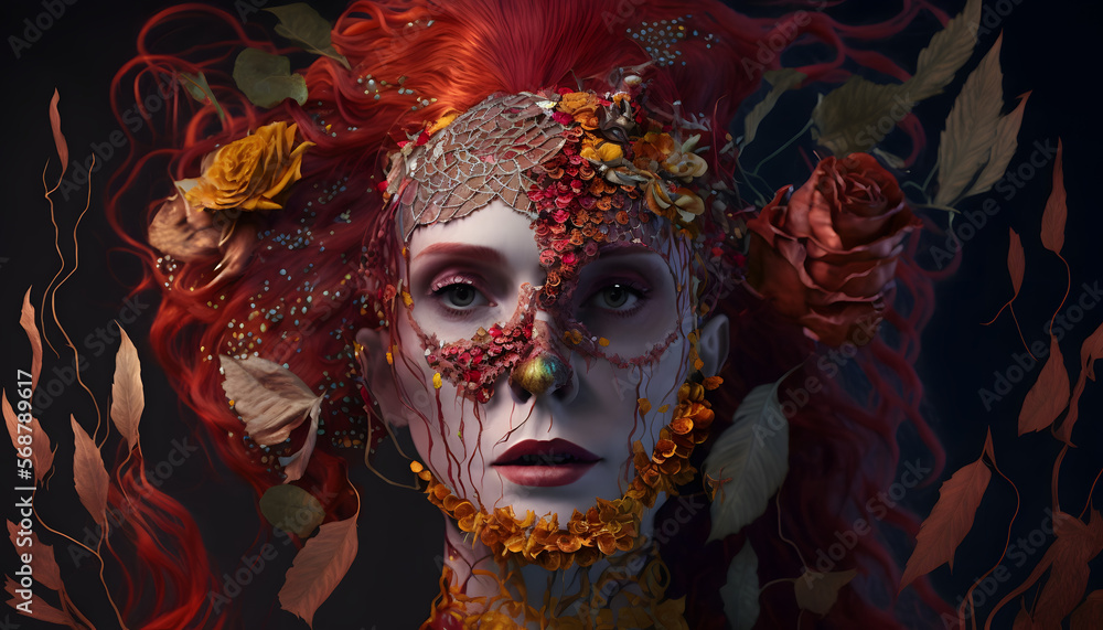 Day of the dead, Dia de los muertos character. Generative ai