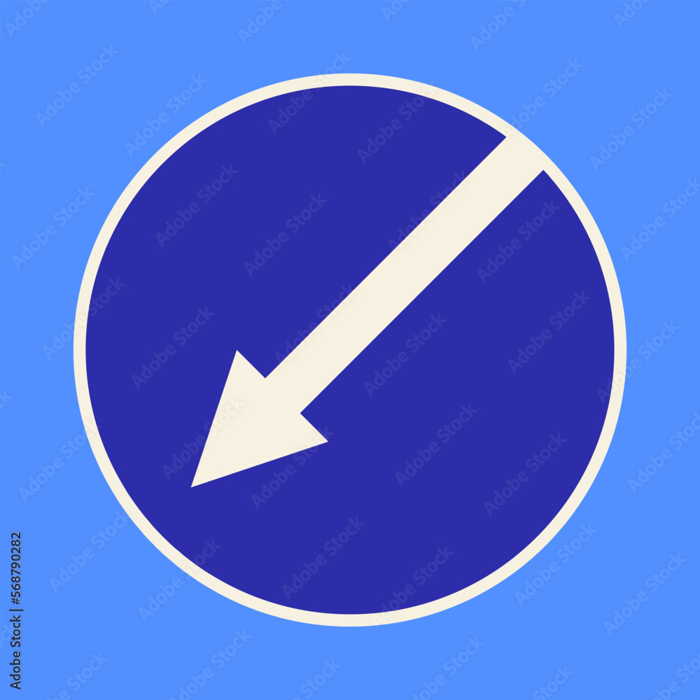 Icon obstacle avoidance on the left. Vector clipart Icon obstacle avoidance on the left. Vector clipart