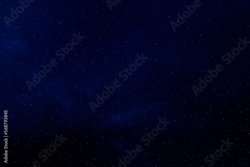 Starry night sky. Dark blue night sky with stars. Galaxy space background. © Maliflower73