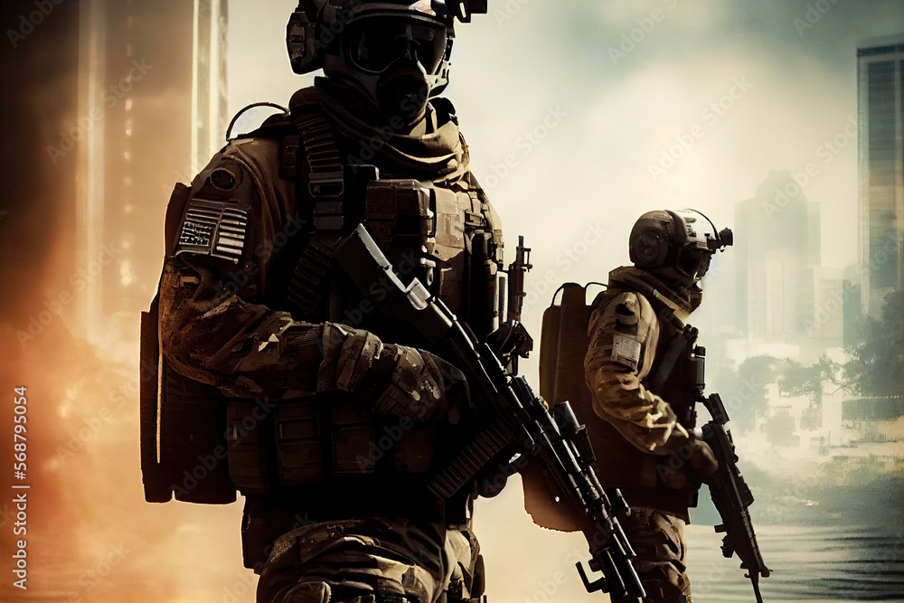 Special Forces Soldiers - Generative AI illustration Special Forces Soldiers - Generative AI illustration