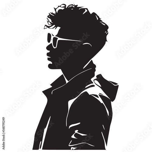Black Man Profile Silhouette