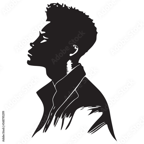 Black Man Profile Silhouette