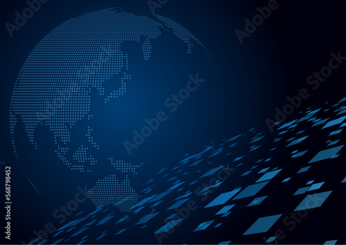 世界地図とデジタルイメージ	