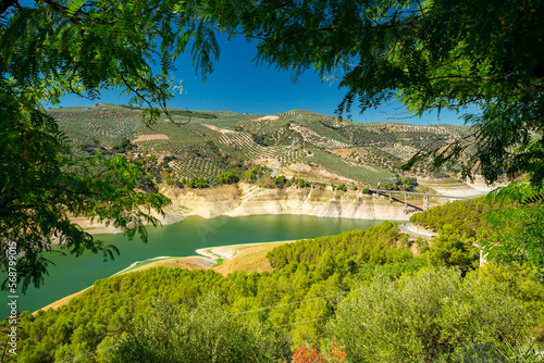 Iznajar lake  Spain. Drought year