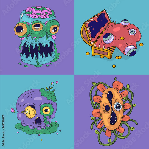 Colorful monster graffiti vector. great for backgrounds, wallpapers and screen printing.	