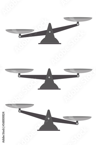 kitchen scale mechanical balance law justice vector illustration
