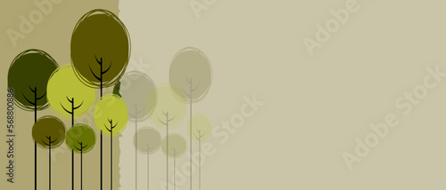 green tree with spring background vector. Vector background for banner, poster, Web and packaging. go green concept banner.