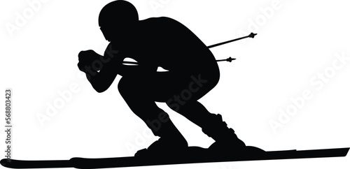 alpine skiing downhill skier athlete black silhouette