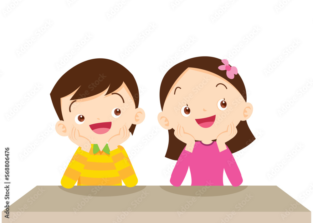 children thinking sitting and rest chin in hands children thinking sitting and rest chin in hands