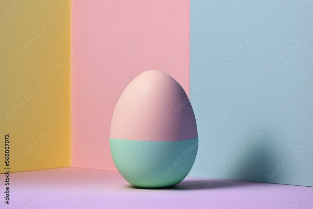 single 3d easter egg with a pastel backdrop made by generative ai single 3d easter egg with a pastel backdrop made by generative ai