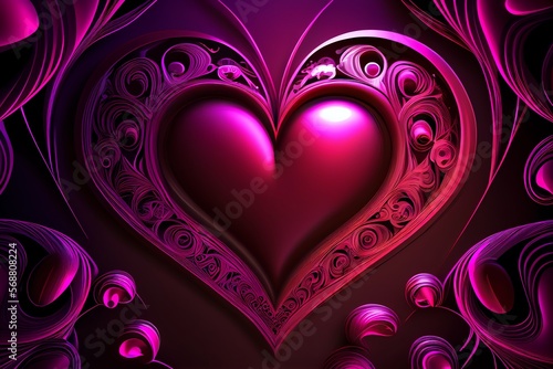 heart background valentine pink love. Generative AI