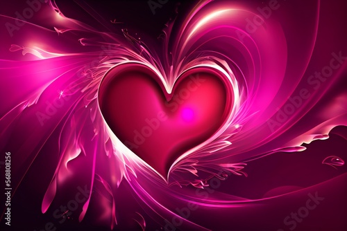 heart background valentine pink love. Generative AI