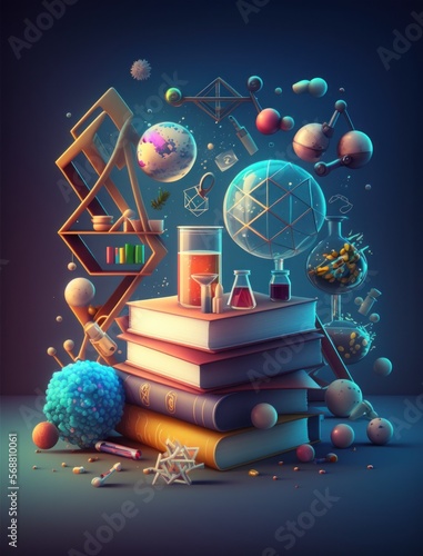 composition of education illustration for kids