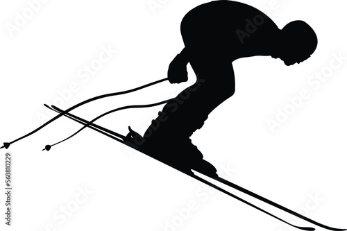 start skier athlete in competition alpine skiing