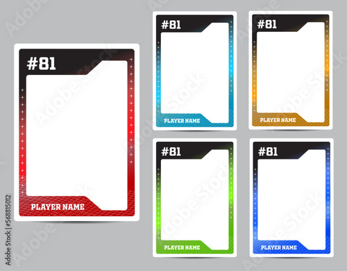 Sport player trading card frame border template