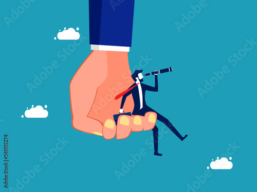 consultants help businessman to see far. Big vision and looking for opportunities. business concept vector © Nastudio