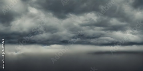 Dark and stormy sky with clouds and fog