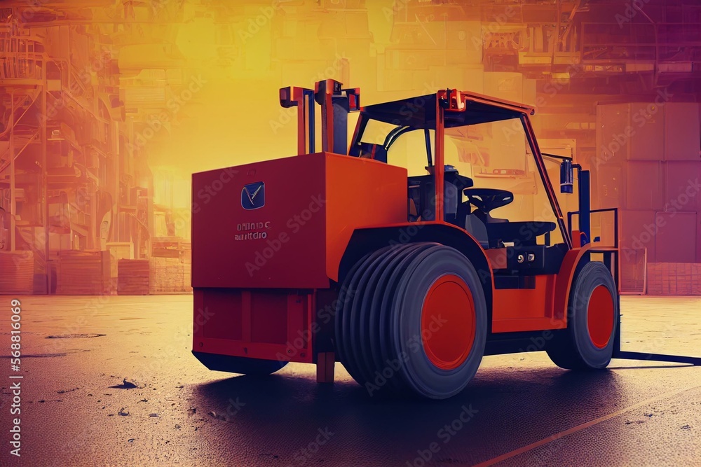 Forklift hydraulic oil is leaking. Generative AI Stock Illustration Adobe Stock