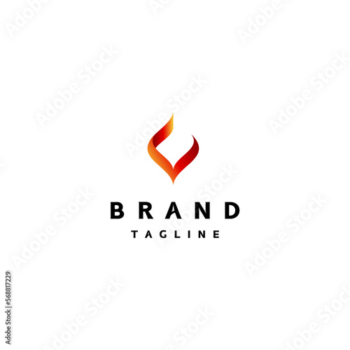 Minimalistic Fire Symbol Design. Fire Icon Like Initial Letter C Logo Design.