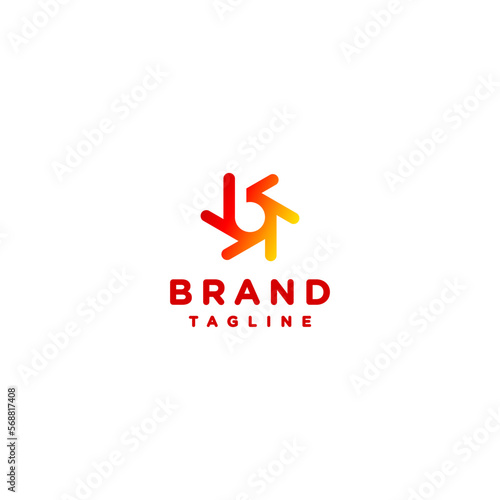 Simple Initial Letter B with Sunshine Lines Logo Design. Initial Letter B With Swirling Stripes Effect Design.