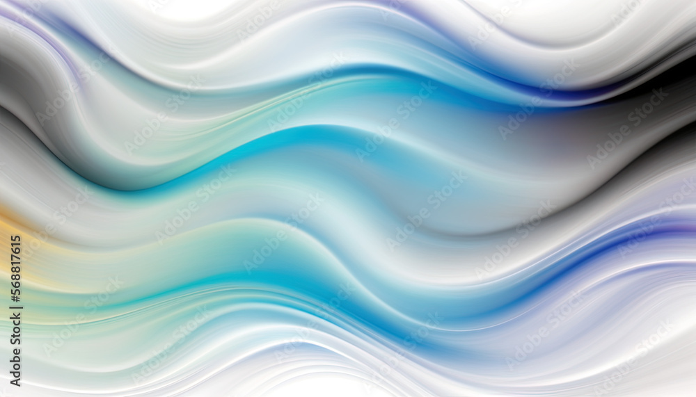 Obraz premium Smooth blue wave background, abstract blue hues light background. Generative AI.