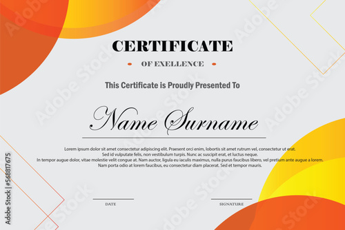 Gradient elegant certificate template