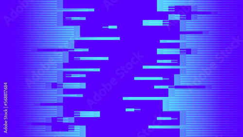 Glitching Neon Gradient Blue Effect emplate, Bright purple Colored Background