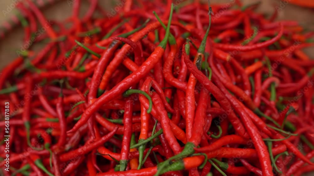 Selective Focus of Red Chillies in a basket at the market. Selective Focus of Red Chillies in a basket at the market.