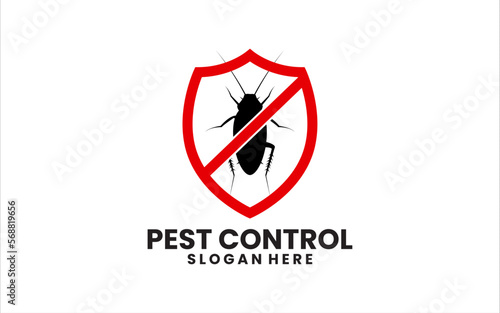 Pest control service logo design vector illustration