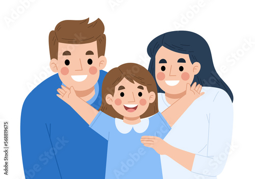 Illustration of happy family together