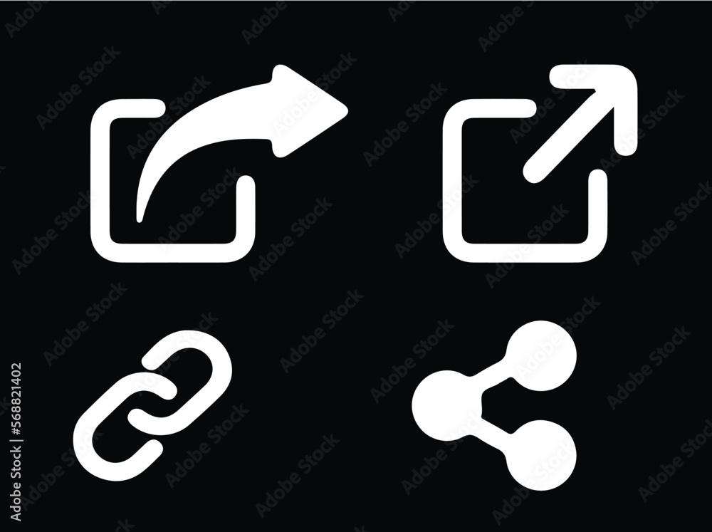 share icon set. Share arrow, link, connection icon. Vector EPS 10 share icon set. Share arrow, link, connection icon. Vector EPS 10