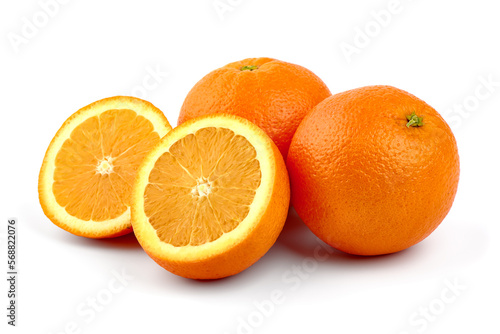 Oranges  isolated on white background.